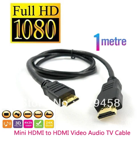 3 ft 1m Mini HDMI į HDMI Kabelis JVC GZ-HD300 GZ-HD320 vaizdo Kamera 1080P