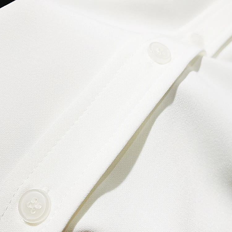 Rudenį 2020 Naujus Laisvus baltus Marškinėlius Moterų korėjos ilgomis Rankovėmis Atvartas, Šifono Rankovėmis Paprasta vientisa Spalva Motinos Palaidinukės