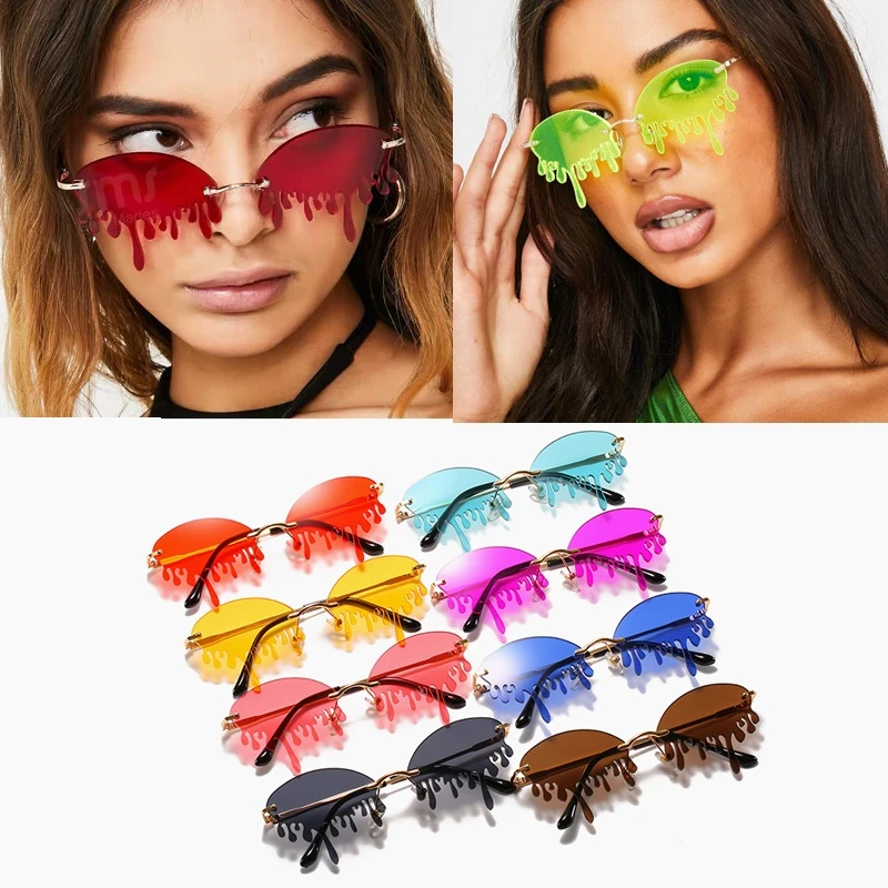 Didmeninės prekybos Taškus Akiniai nuo saulės Moterims 2020 Mados Unikalus Ašaros Formos Saldainiai Spalvos Moteriška Gafas Atspalvių UV400 Oculos Feminino
