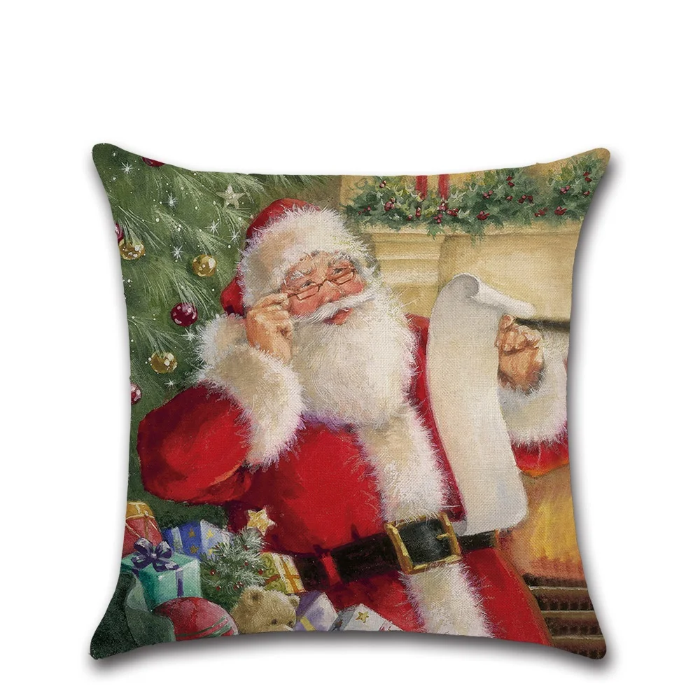 Kalėdų Santa Claus Mielas Šuo pagalvė pagalvėlės dangtis kussenhoes Mesti Užvalkalas sofos Namuose Kalėdos Navidad Apdailos fundas cojines