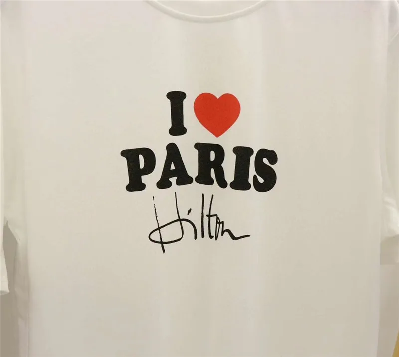 2020SS VETEMENTS Tee I LOVE PARIS Parašas Stilius Vetements T-shirt Žymeklį Atgal Siuvinėjimas Vetements Vyrų, Moterų, Top, Topai