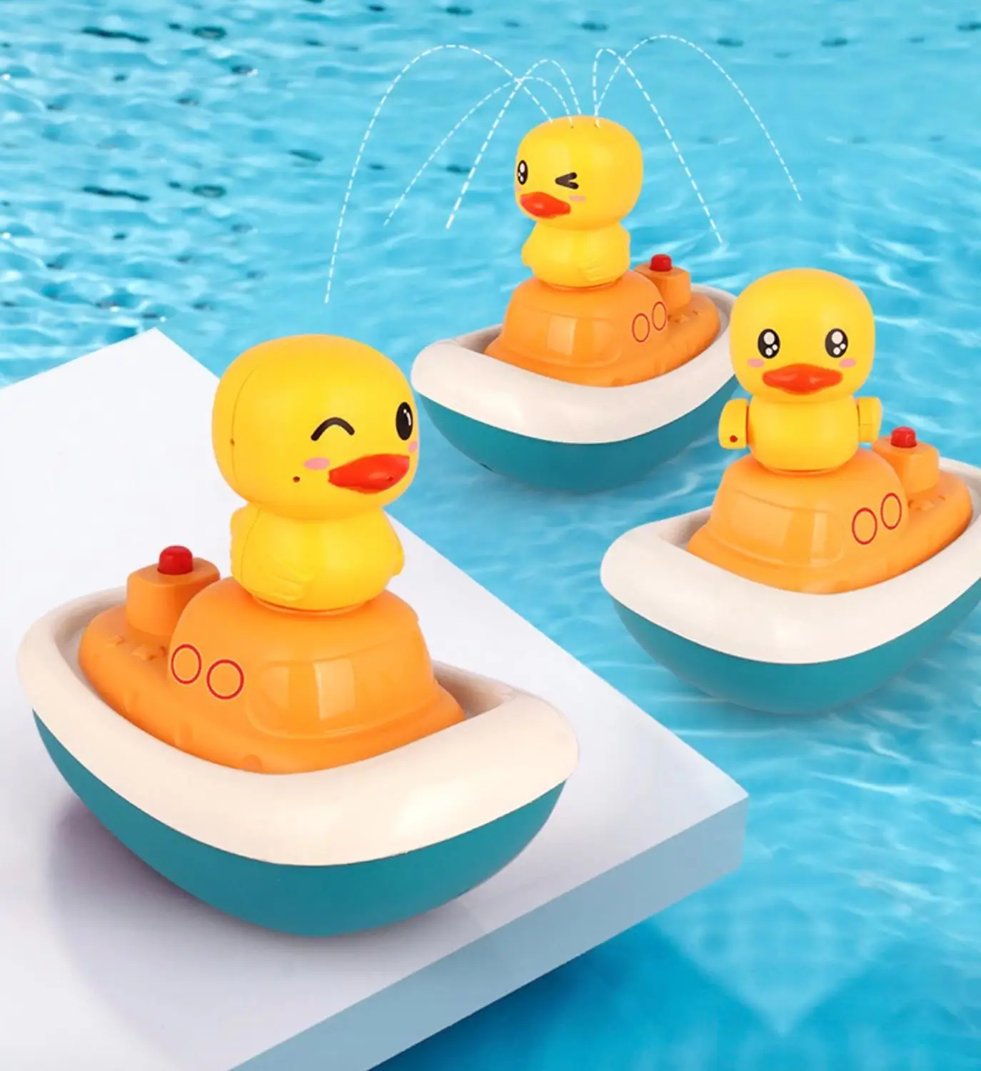 Tiktok Facebook populiarus, mielas gyvūnas vonios žaislas Piratų Ančių 3 in 1 baseinas žaislas, skirtas kūdikiams, vaikams