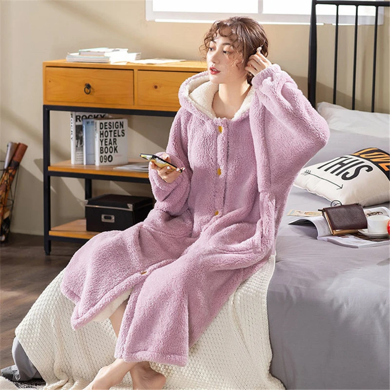 Sleepwear Flanelė Vonia, Chalatas, Sleepwear Moterų, Vyrų, Chalatas Pižamą Storas Šiltas Apdaras Žiemos Unisex kimono Pižama NAUJŲ 2020 m. skraiste