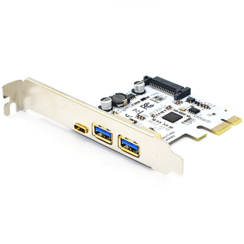 USB 3.1 PCI-Express Card 1. Uosto Grįžtamasis Tipo C + 2 Port USB 3.0 su SATA Jungtis 15Pin Gen 2 10Gbps Pridėti Kortelės Riser Card