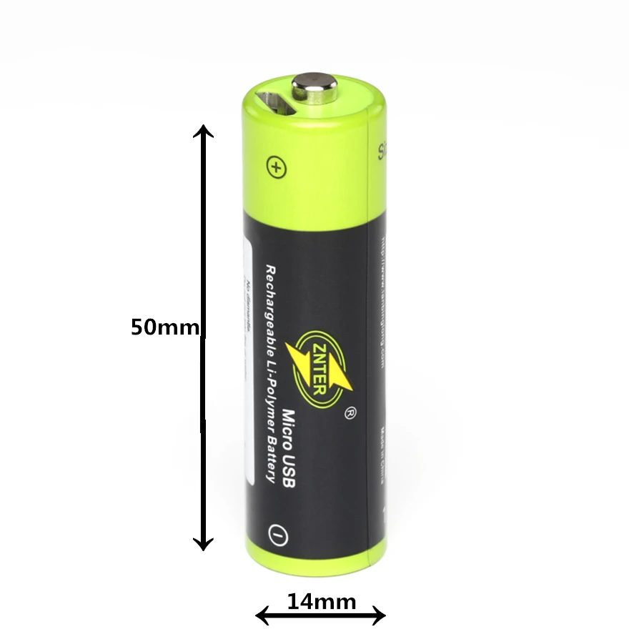 ZNTER 1,5 V AA įkraunamos baterijos, USB 1700mAh AA įkraunamas ličio polimero baterija greitai įkrauti per Mikro USB kabelis