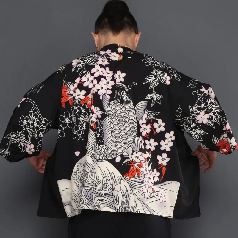 Yukata haori vyrų Japonų kimono megztinis vyrams samurajus kostiumo kimono apranga striukė vyrai kimono marškinėliai yukata haori TA491