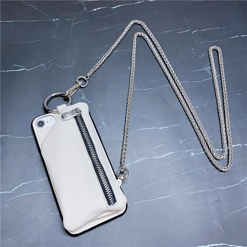 Piniginės užtrauktukas kišenėje Crossbody maišelį, telefono dėklas Skirtas iphone 12 mini pro 11 max Xs max XR X 8 7 6s plius ilgos grandinės pečių maišą atveju