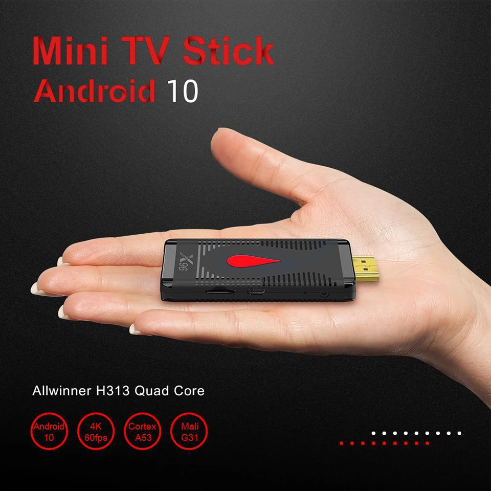 X96 S400 TV Stick Android10 16GB 2GB Smart tv box 4K Wi-fi, 