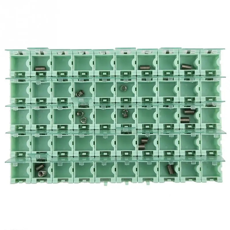 50Pcs/set SMT dėklai Žalia Įrankį, Indą Šiek tiek Įrankių dėžė Elektroninių Komponentų Mini Saugojimo Bylos Saugojimo Dėžės