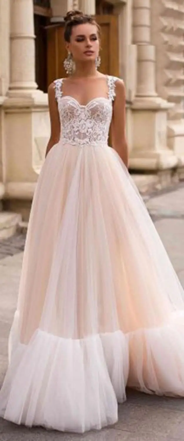 SoDigne Bohemijos Vestuvių Suknelės 2021 Linijos, Nėriniai Appliqued Boho Vestuvinių Suknelių Plius Dydis, Korsetas Paplūdimio Vestuvių Suknelė Princesė