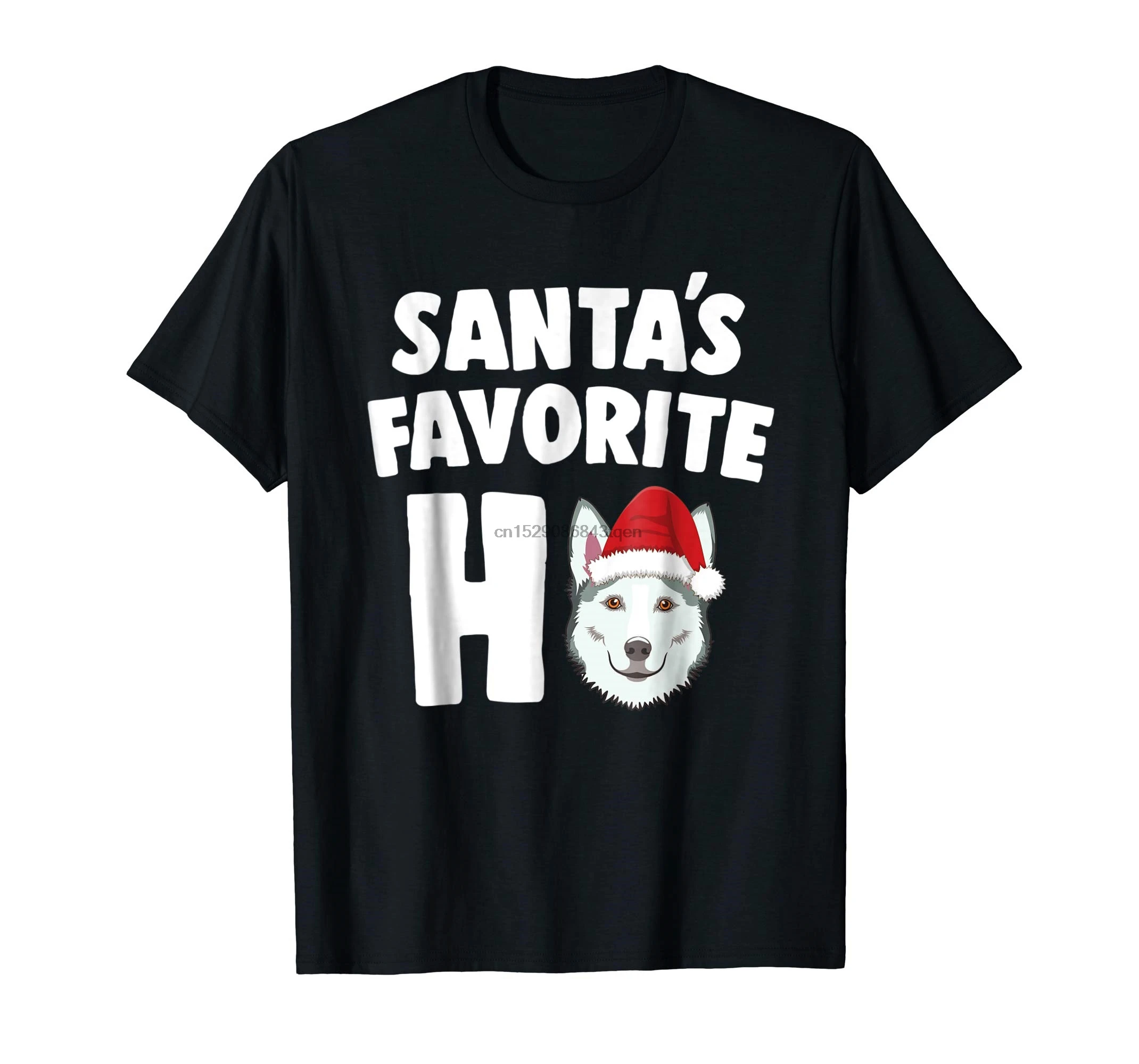 T-Shirt Juokinga Sibiro Haskis Kalėdų-vyriški T-Shirt-Black(2) Santa Mėgstamą Ho