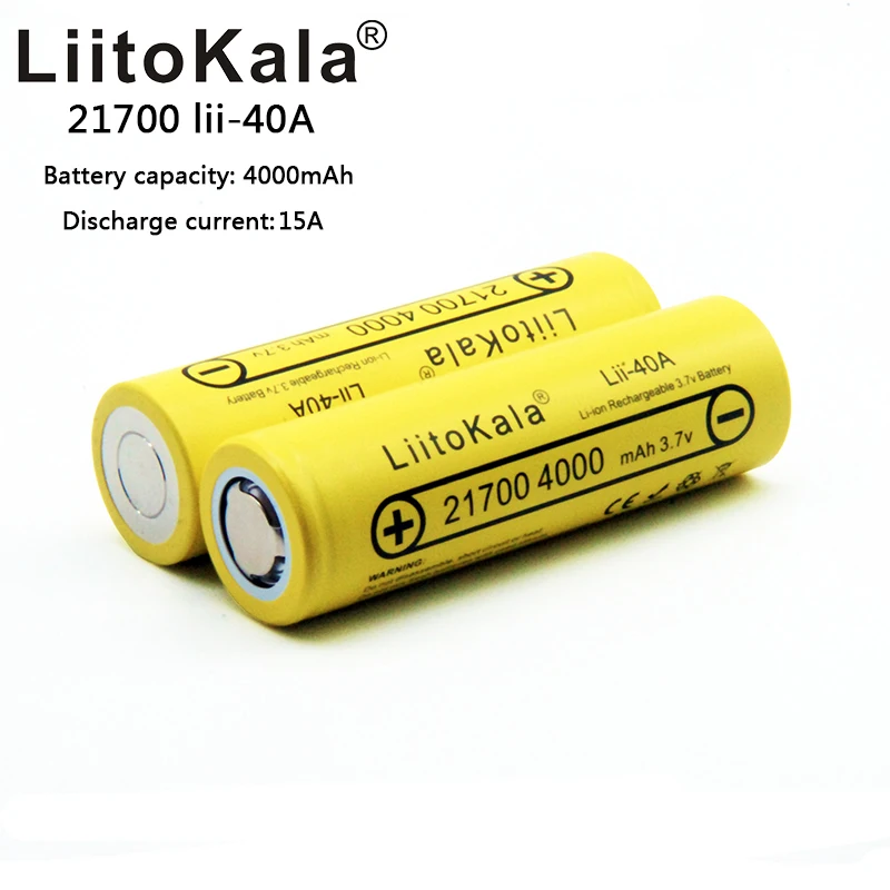 2VNT LiitoKala Lii-40A Originalus 21700 4000mAh 40A daugkartinio Įkrovimo Baterija tinka CAPO