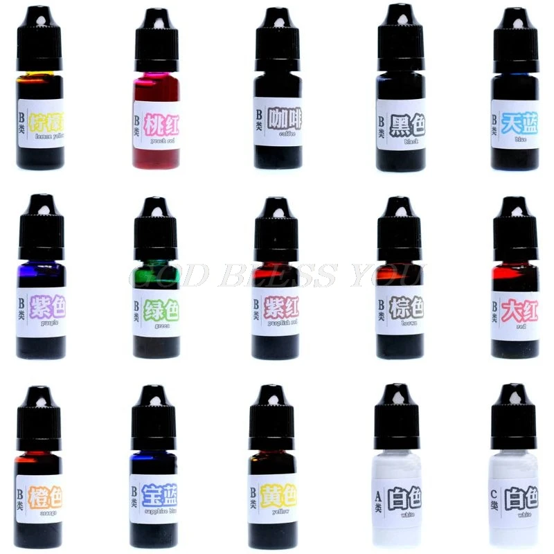 15 VNT/Set 10 ml/Butelis Epoksidinės Dervos UV Dažų Spalvos Pigmento 