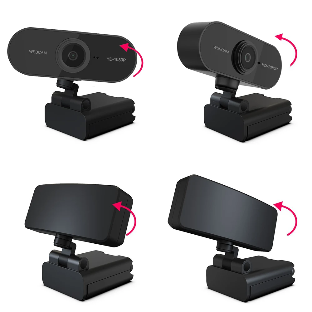 HD 1080P Kamera su Mic USB Kištukas Mini WebCamera Pasukti Fotoaparatai, Kompiuteris PC Live Transliacijos Vaizdo skambučius Konferencijos Darbą