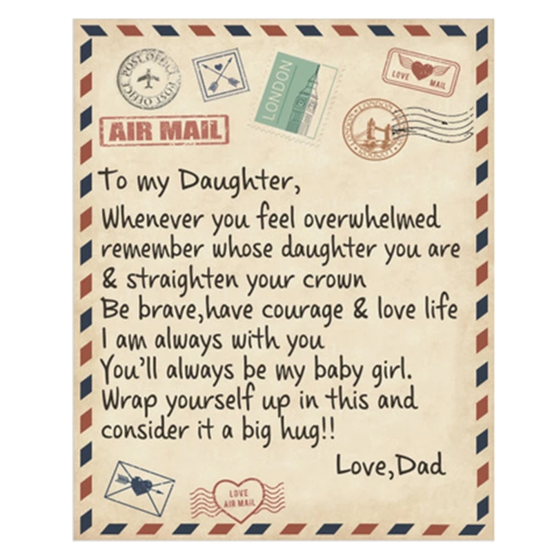 Vilnos Antklodė su Mano Dukra, Sūnus, Žmona Laiškas Išspausdintas Antklodės Oro Pašto Antklodės 54DC