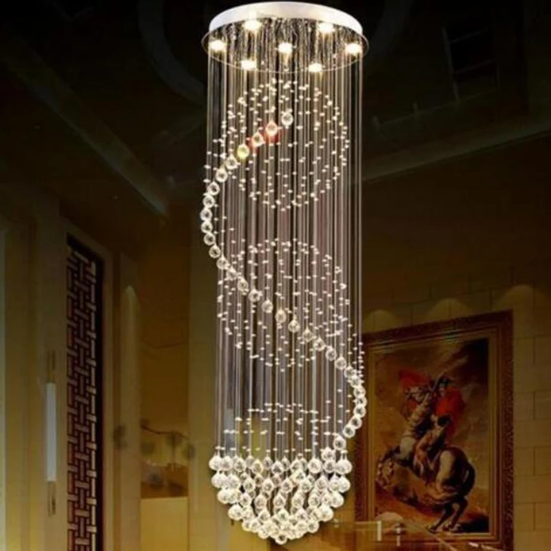 Šiuolaikinės Ilgai LED Spiralės Gyvenimo Krištolo Šviestuvais, Apšvietimo Patalpų Rungtynių už Laiptai, Laiptų Lempos Vitrina Miegamasis Hotel Salė