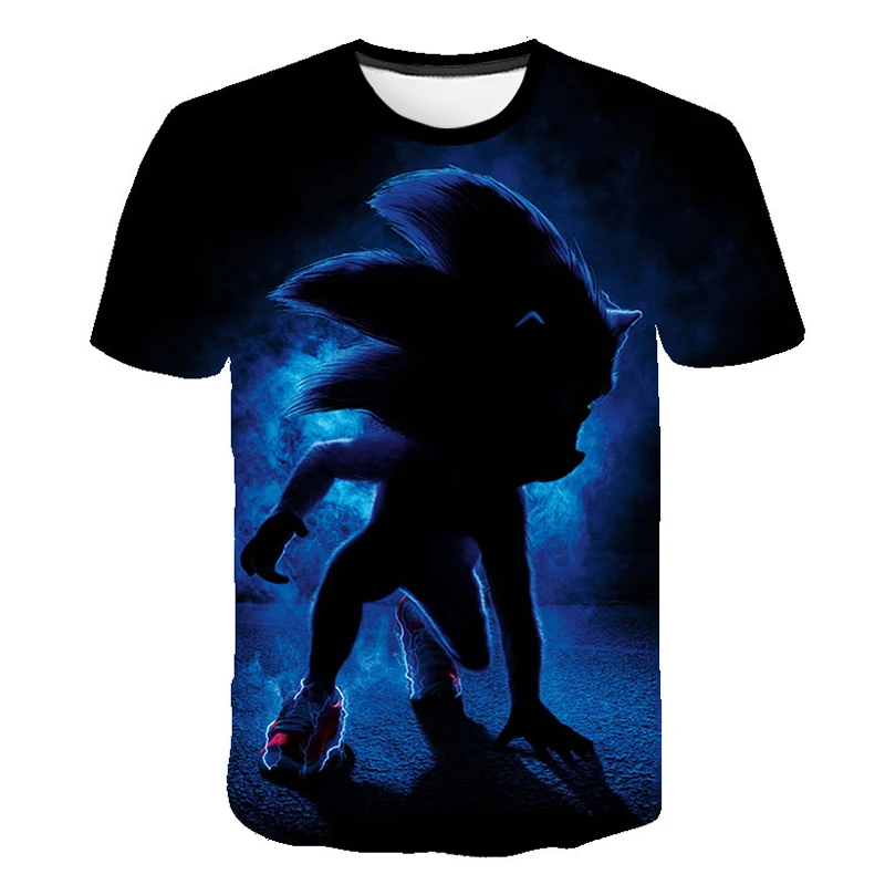Berniukai Animacinių filmų Sonic the Hedgehog marškinėliai Vaikams Juoda Marškinėlius Juokingi Marškinėliai Mergaitėms Vaiko Marškinėliai Vaikams Drabužių 2021 Tee Viršūnės
