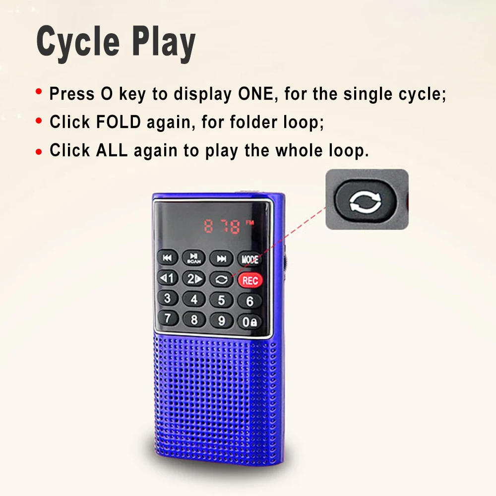 Lefon Mini Portable Nešiojamą FM Radijo Skaitmeninis Ekranas Daugiafunkcį TF Speaker USB MP3 Grotuvas Įkrovimo Diktofonas L-328