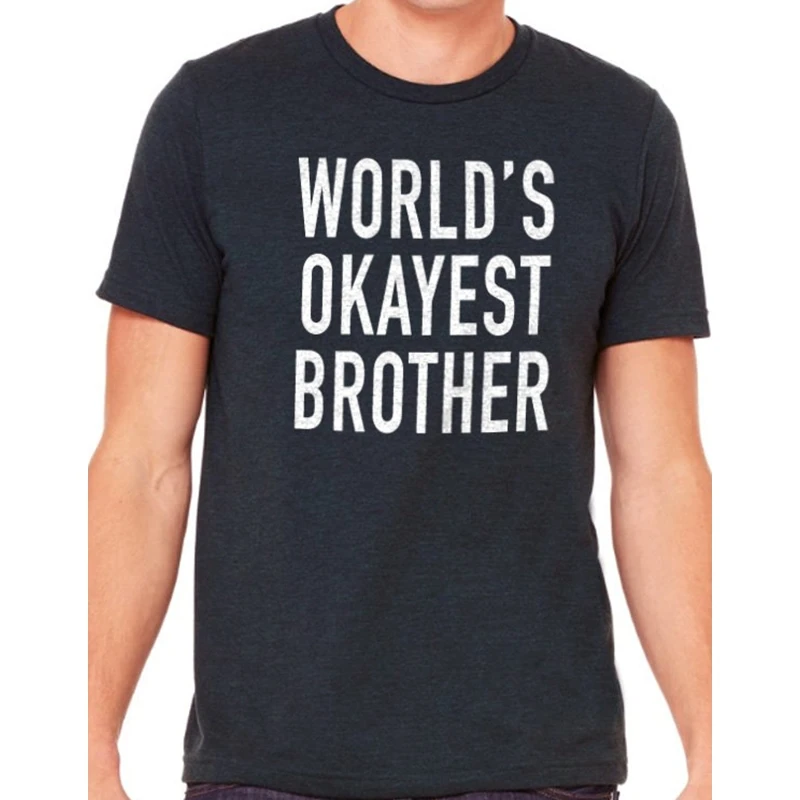 Showtly Pasaulio Okayest Brolis T Shirt Mens Didysis Brolis Dovana Vyrui Tee Viršūnes tėvo Diena Pateikti Kietas Juokinga Trumpas Rankovės