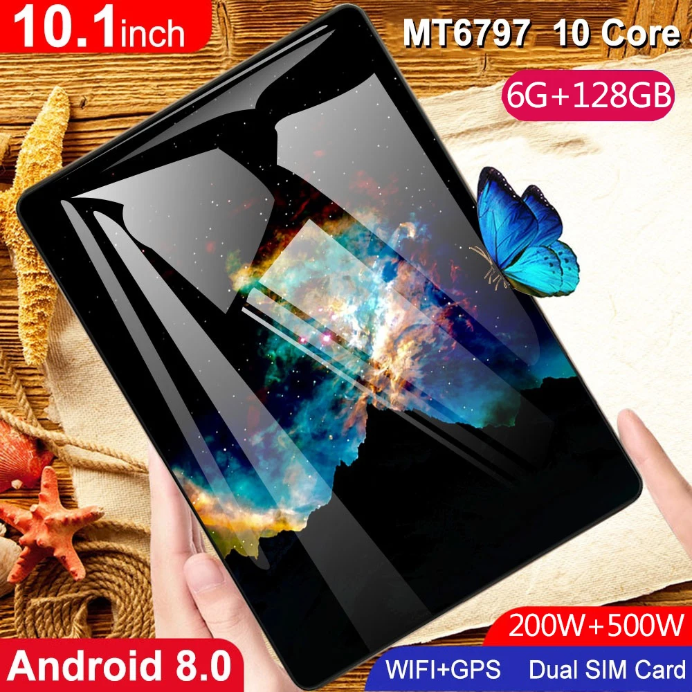 Aukštos kainos kokybės santykis Karšto Parduoti 10.1 Colių Tablet 6G+128GB Pigūs Tablečių Android 8.0 4G Tinklo Octa Core Dual SIM Kortelės