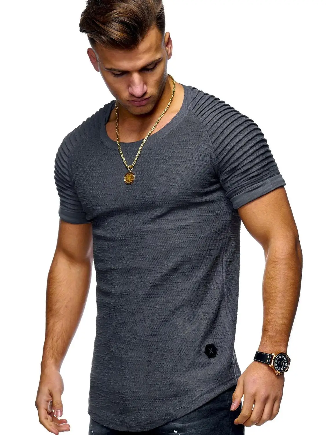 3711-vyriški medvilniniai trumparankoviai marškinėliai tendencija korėjos versija atsitiktinis vyriški T-shirt