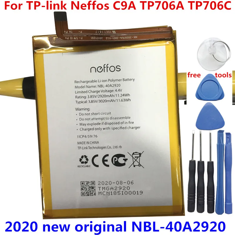 Naujas Originalus 2920mAh NBL-40A2920 Pakeitimo Baterija TP-link Neffos C9A TP706A TP706C Baterijos