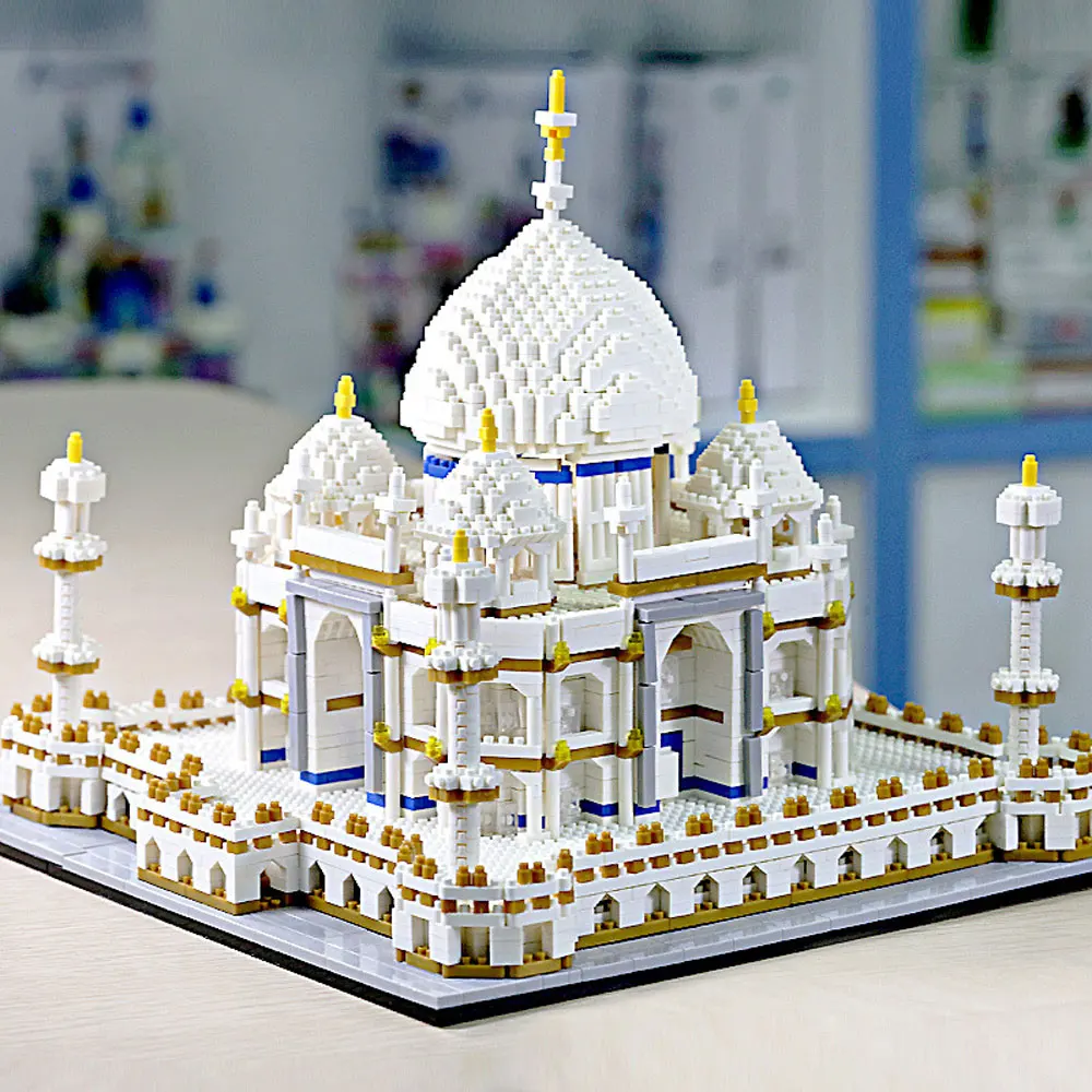 9914 Mini Blokų Pasaulyje Garsaus Architektūros Taj Mahal 3D Modelio Blokai 3950 Vnt. Plytų Kūrėjas Švietimo Žaislai Vaikams