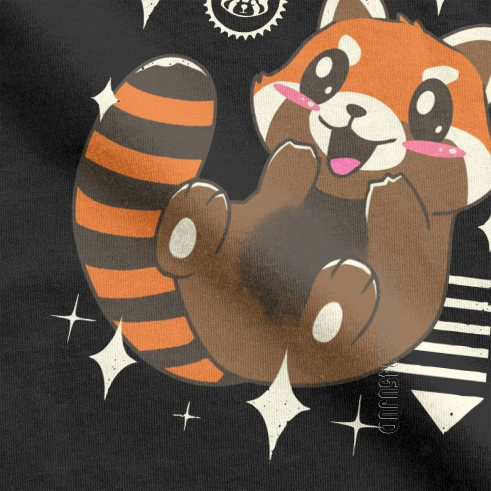 Kawaii Raudona Panda Vyrų Marškinėliai Mielas Gyvūnų Japonijos Derliaus Vyrų Tees Apvalios Kaklo Marškinėliai Grynos Medvilnės Grafikos Dizaineris, Topai