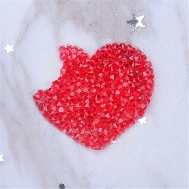 10vnt raudona širdies neveikia karšto fix cirkonio šilumos perdavimo dizaino geležies fragmentais dėmės 