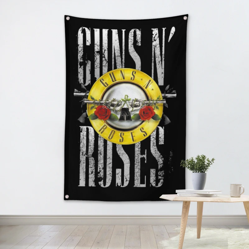 GUNS N ROSES, Muzikos grupės Komandos Logotipą Medžiaga Plakatas Baneriai Keturių Skylių Vėliavos Bendrabutyje Miegamojo Sienų Apdaila