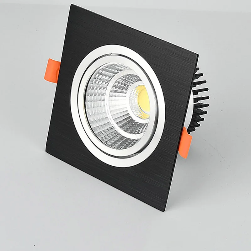 Įleidžiamas Kvadratinis Pritemdomi LED Šviestuvai 7W9W12W COB LED Lubų šviestuvas AC85-265V Šiltai/Šaltai Balta LED Apšvietimas Patalpų Apšvietimas