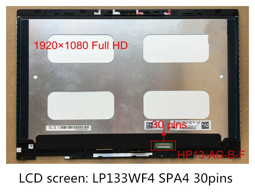 13.3 colių tinka HP ENVY 13-AG 13-ag0026ur 13-ag0028ur 13-ag0029ur LCD jutiklinis ekranas asamblėjos viršutinė dalis