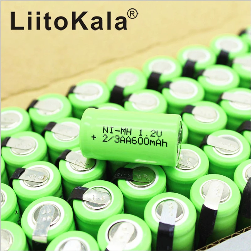 LiitoKala 2/3AA Ni-MH Baterija AA, 1.2 V 600mAh Įkrovimo Baterija (akumuliatorius Su Kaiščiais