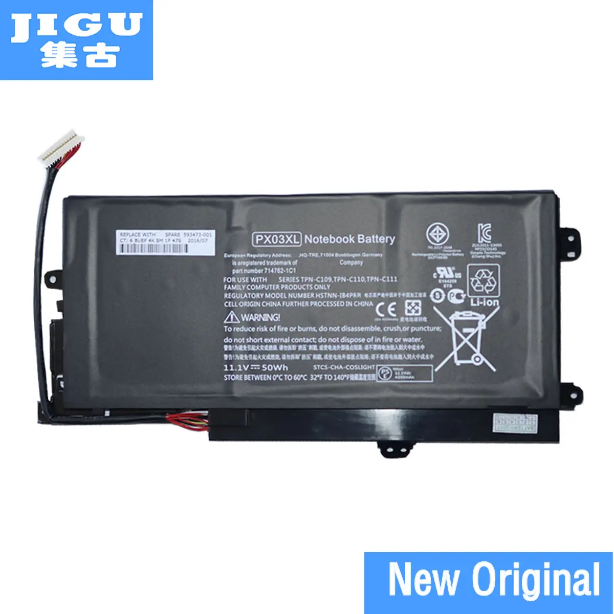 JIGU 11.1 V 50WH Naujas Originalus Laptopo Baterija HP TPN C109/C110/C111 PX03XL HSTNN-LB4P