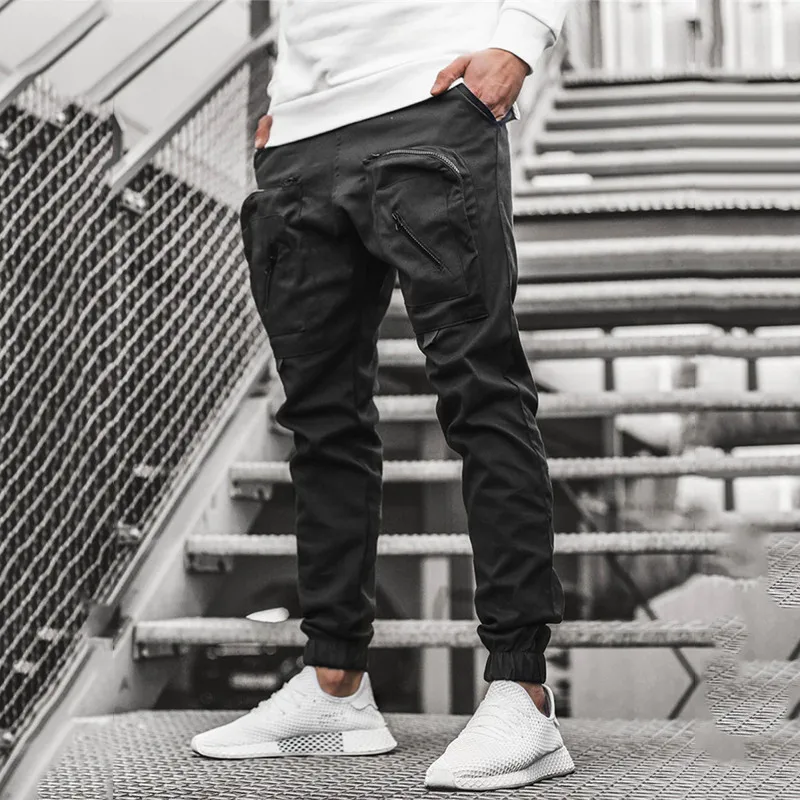 Kelnės Vyrams Poilsiu Hip-Hop Kišenės Krovinių Kelnės Streetwear Tracksuit Nuosėdos Sweatpants Harajuku Kelnės Jogger Track Kelnės