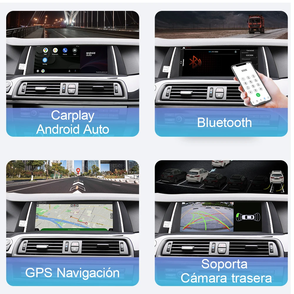 Android 10.0 Automobilio Multimedijos grotuvo BMW 5 Serijos F10/F11/520(2011-2016) CIC NBT GPS Autoradio 4GB RAM 64GB ROM navigacijos IPS