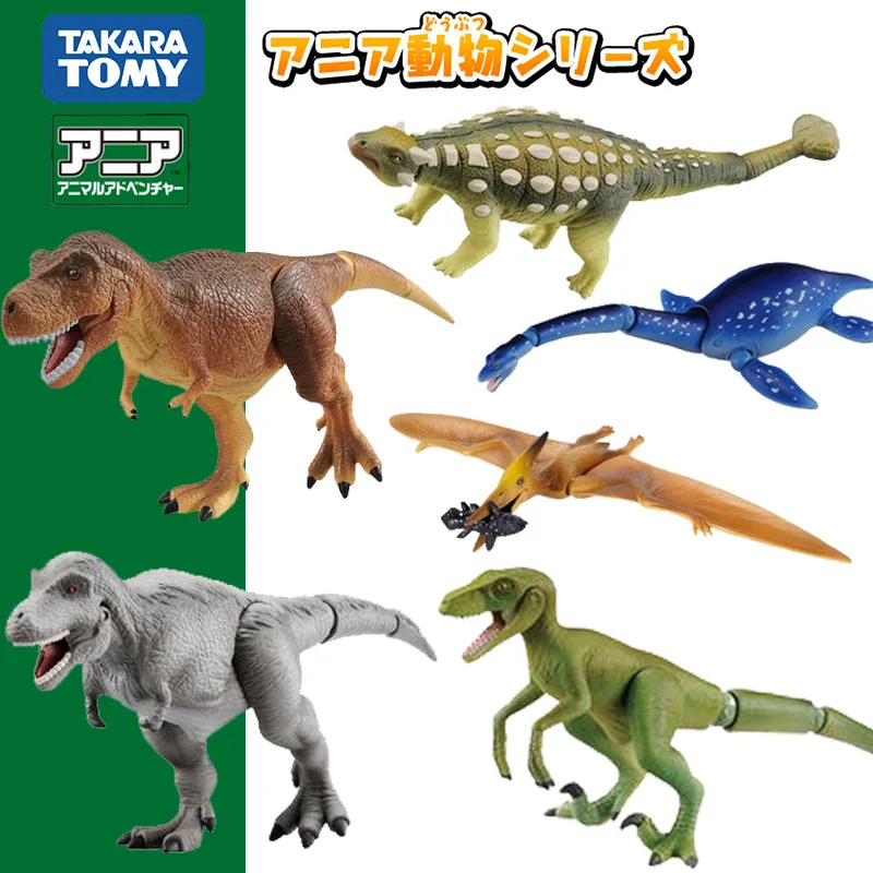 TAKARA TOMY Ania AL Serija Brachiosaurus Tyrannosaurus Triceratopsas Stegosaurus Velociraptor Modeliavimas Dinozaurų Gyvūnų Modelio Žaislas