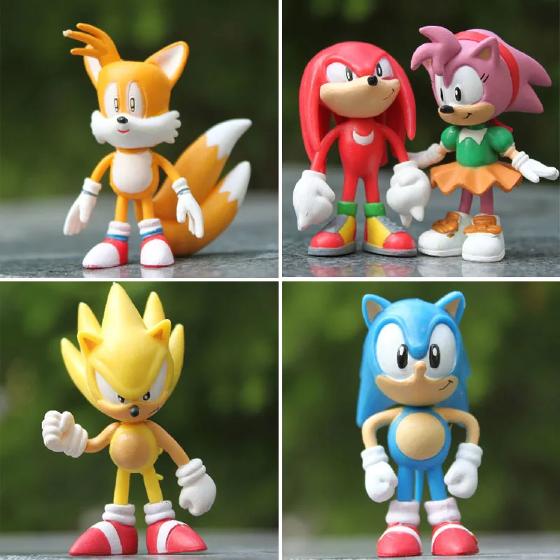 6pcs Aukštos Kokybės X SEGA, Sonic the Hedgehog Rinkimo Veiksmų Skaičius, Modelį, 2.5 colių 6cm Žaislas PVC žaislas Simbolių brinquedos Lėlės
