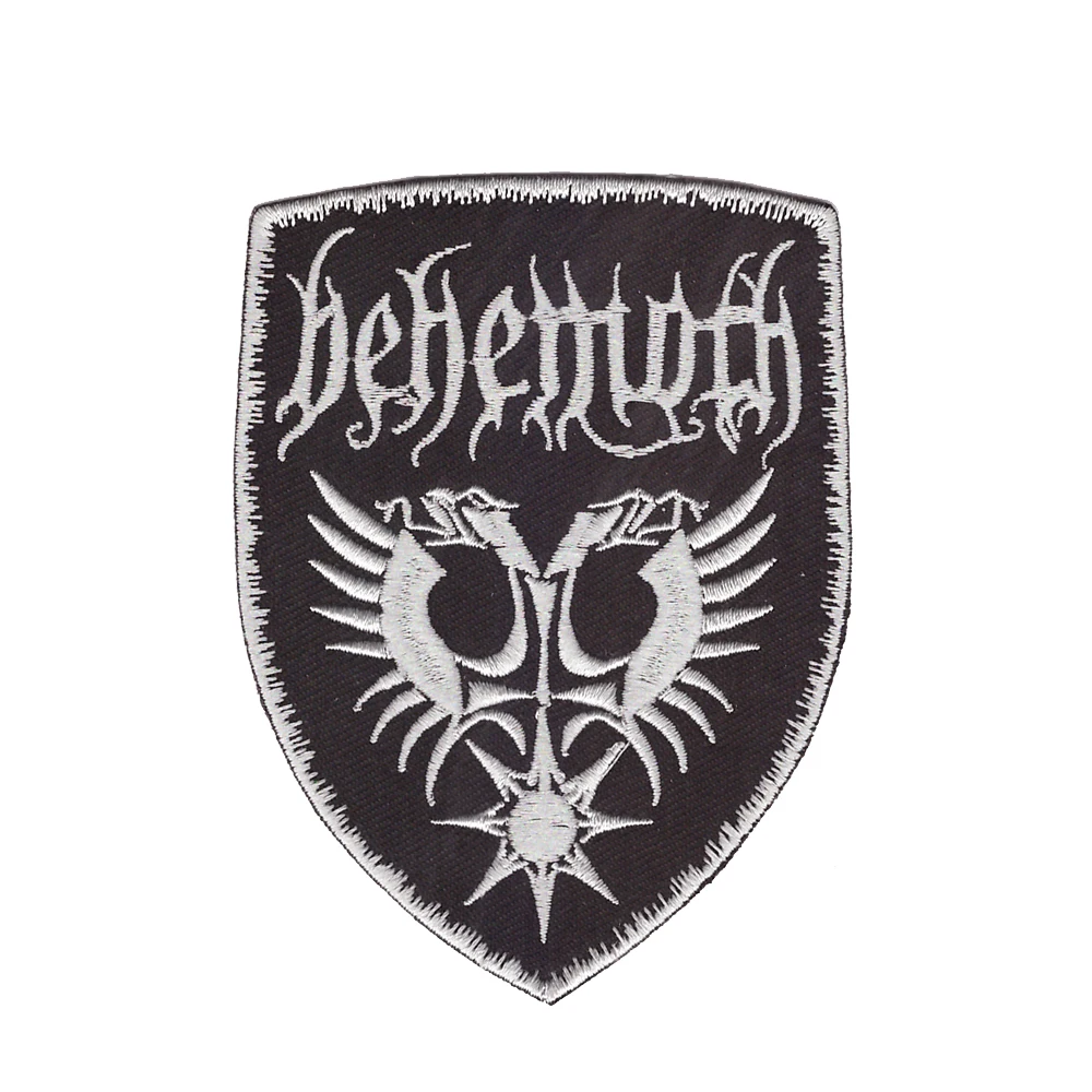 Džinsinio audinio pleistras Išsiuvinėtu Logotipu Dizainas Behemoth HARDCORE roko grupė geležies-ant pleistro