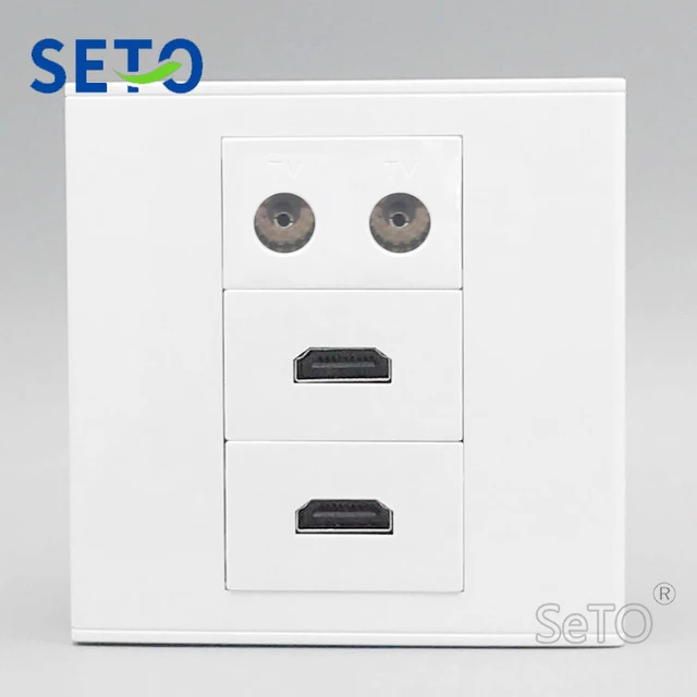SeTo 86 2 Tipo port HDMI + 2 port TV Sienų Plokštės Lizdas Keystone Faceplate