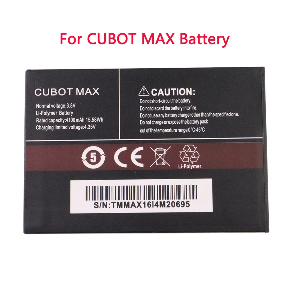 Nauja originali Baterija CUBOT MAX 4100mAh Pakeitimo atsarginę bateriją CUBOT MAX mobiliojo Telefono Baterijų