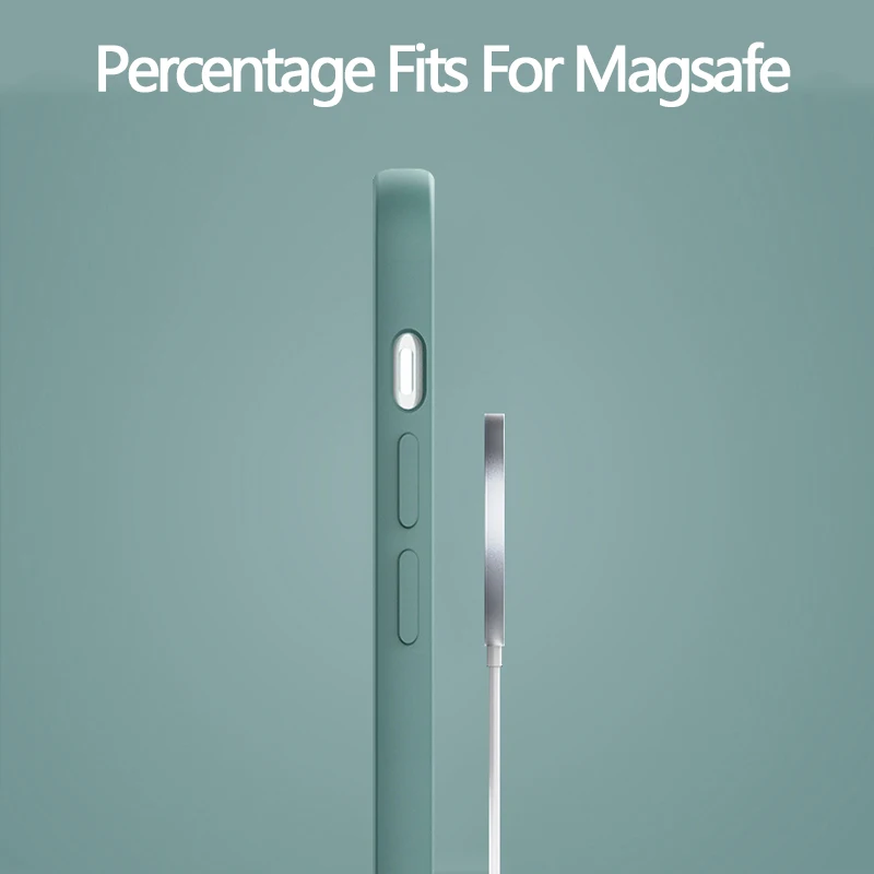 Magnetinio Atveju iphone 12 Pro Max Mini Magsafing Kubo Silikoninis Galinio Dangtelio iPhone 11 Pro Max X XR XS 12pro 11pro Max Funda
