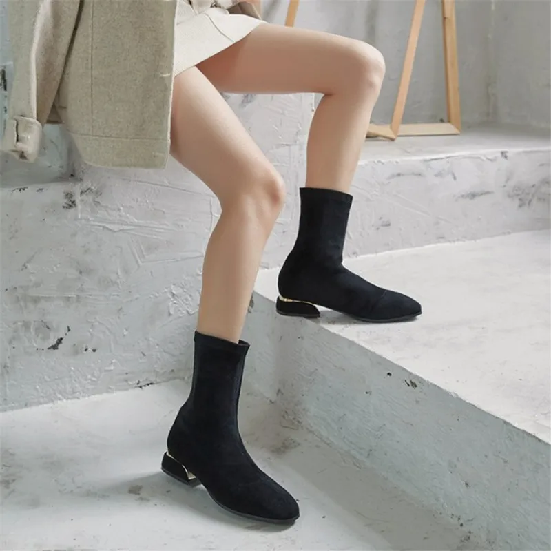 JIANBUDAN Naujas Ruožas batai Pulko Odos Aikštėje Kojų Rudens batai Moterų mados Patogus žiemą pliušinis Trumpi batai
