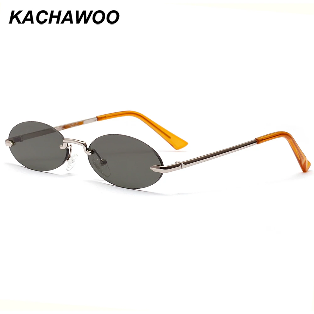 Kachawoo retro taškus ovalo formos akiniai nuo saulės moterims, žalia rausva maži, apvalūs saulės akiniai vyrai metalo spalvos ponios vyriška šalis pateikti