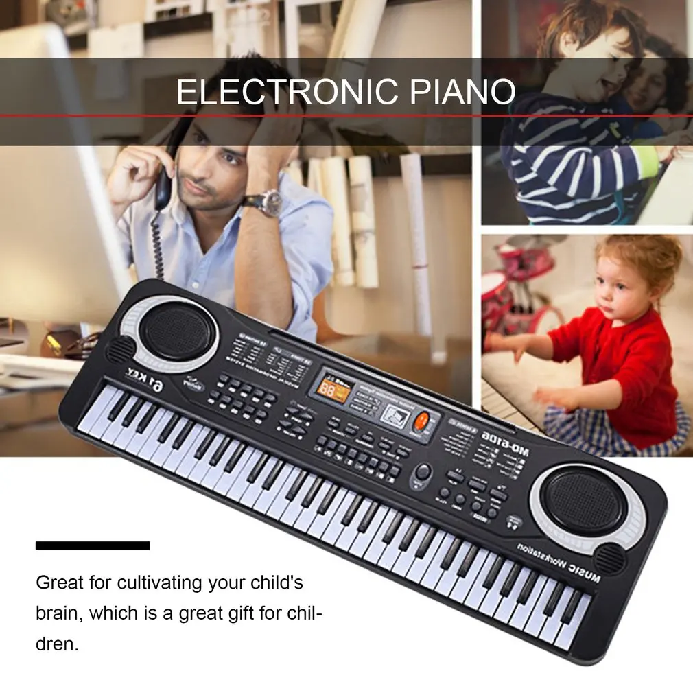61Keys Elektroniniu Pianinu Vaikus Dovana Muzikos Klaviatūros Elektriniai Vargonai Su Mikrofonu Muzikos Elektroninių Klaviatūra Ankstyvo Mokymosi Žaislas