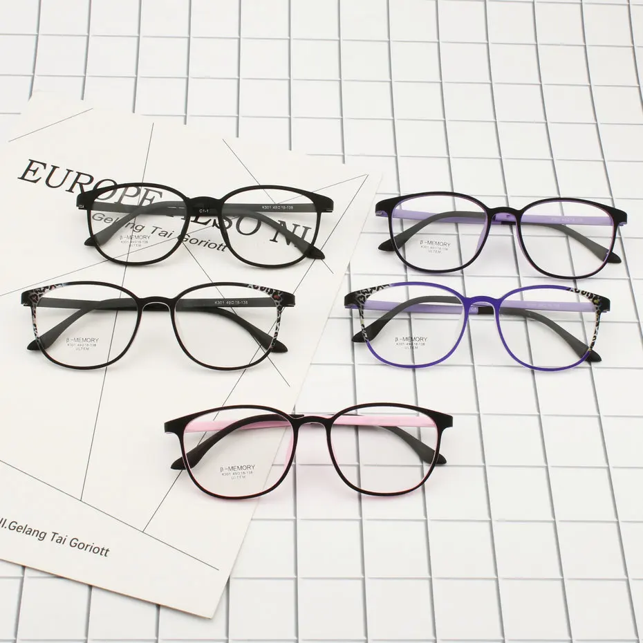 Naujas atvyko karšto parduoti derliaus TR90 akiniai moterų FullRim Akinius Rėmo Recepto Akinius Rxable Visi Matymo akinių K301