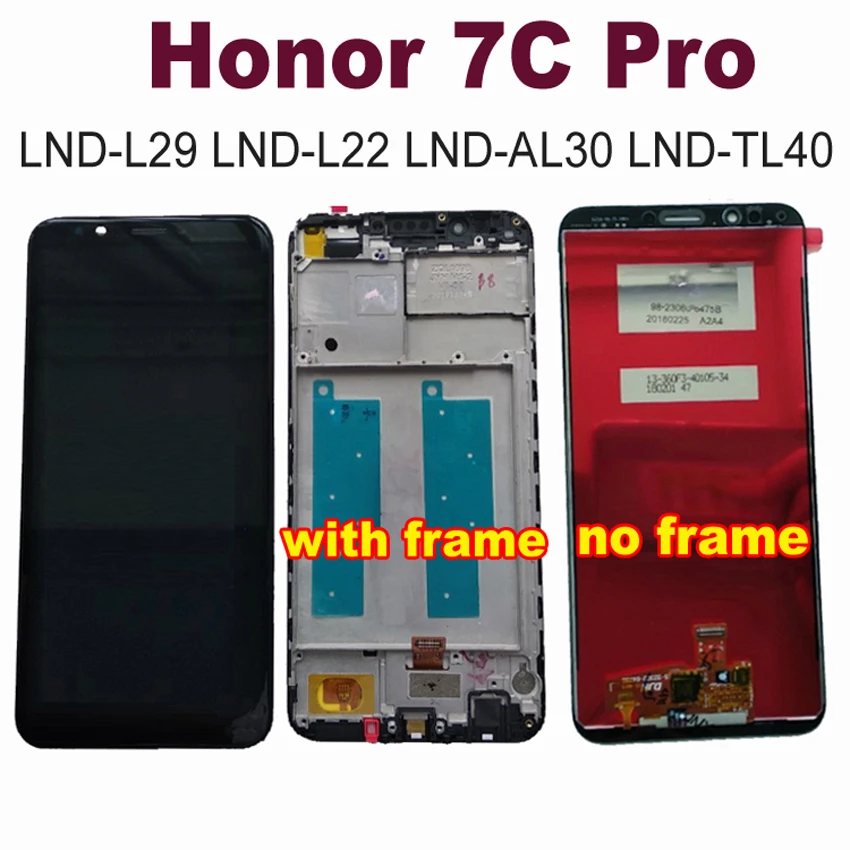 Originalą Huawei Honor 7C Pro LND-AL30 LND-29 LCD Ekranas Jutiklinis Skydelis skaitmeninis keitiklis Asamblėjos + Rėmas LND L22 AL30 TL40