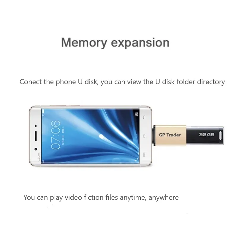 GP Prekybininkas, micro USB į USB 3.1 OTG adapteris, 2 spalvų tabletės, KOMPIUTERĮ, mobiliuosius prietaisus, pilka spalva ir aukso spalvos