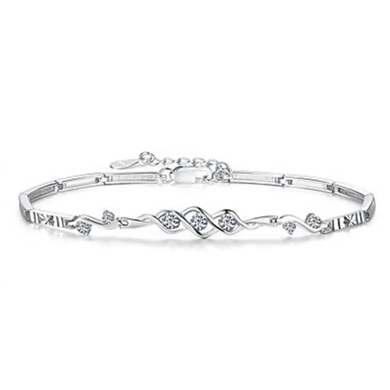 925 sterlingas sidabro mados blizga kristalų moterų apyrankės papuošalai moterims moteriški'bracelet ne išnyks lašas laivybos