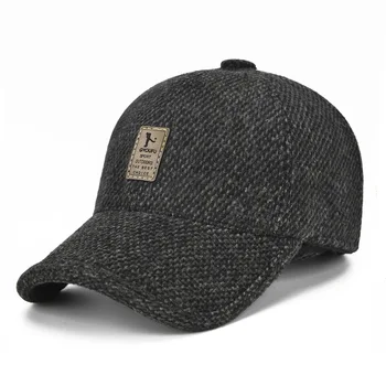 Žiemą vyrai, šilta medvilnė skrybėlių mados lauko sporto beisbolo kepuraitę atsitiktinis šiltas earmuffs vilnonių skrybėlę